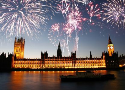 Spectacular New Year's Eve fireworks aboard the London Rose